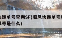 顺风快递单号查询SF(顺风快递单号查询快速运单号是什么)