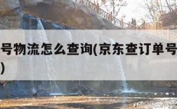 查订单号物流怎么查询(京东查订单号物流怎么查询)