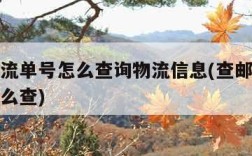 邮政物流单号怎么查询物流信息(查邮政物流单号怎么查)