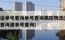 顺丰速运单号查询单号查询跟踪物流(顺丰速运单号查询递单号查询)