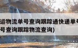 中通快运物流单号查询跟踪通快递单号(中通快运单号查询跟踪物流查询)