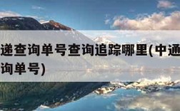 中通快递查询单号查询追踪哪里(中通快递查单号查询单号)