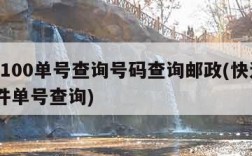 快递100单号查询号码查询邮政(快递100寄件单号查询)