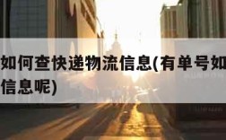 有单号如何查快递物流信息(有单号如何查快递物流信息呢)