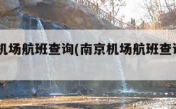 南京机场航班查询(南京机场航班查询2024)